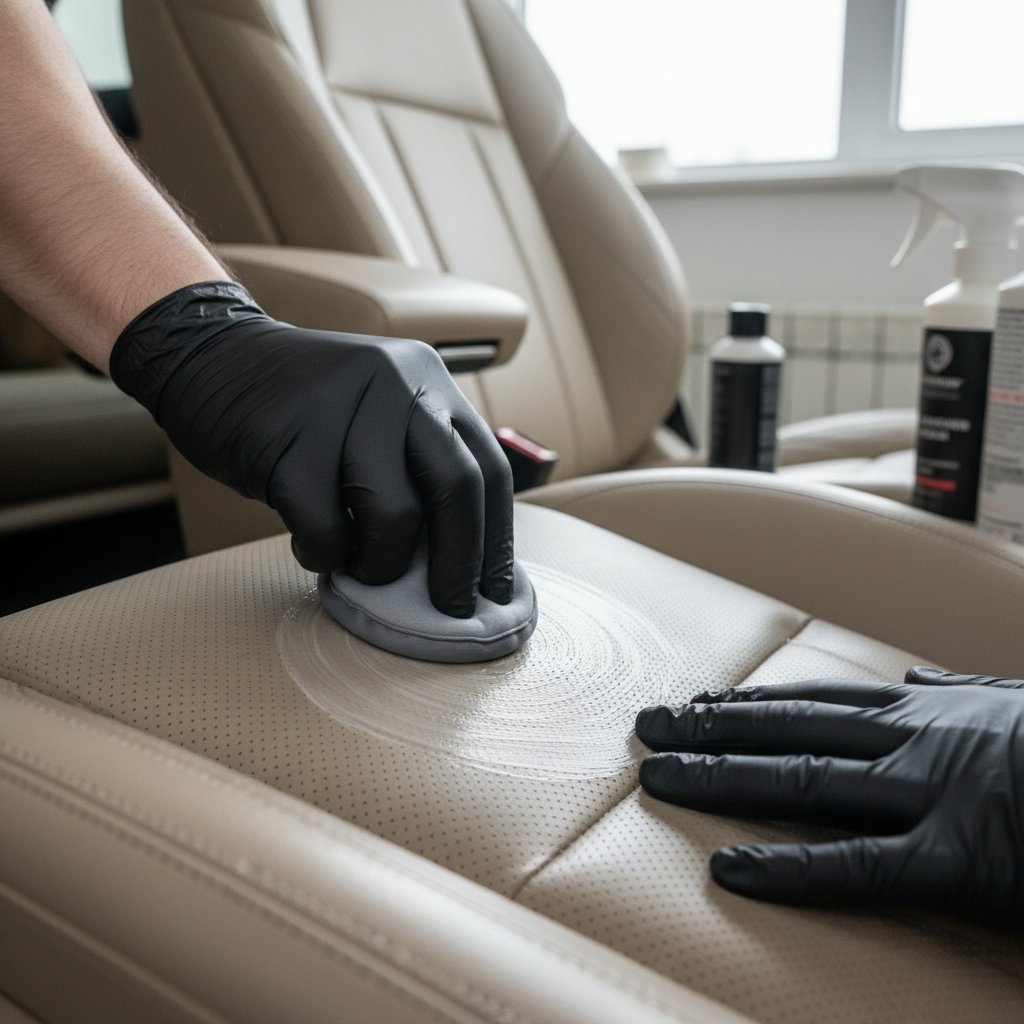 Professional car interior cleaning process